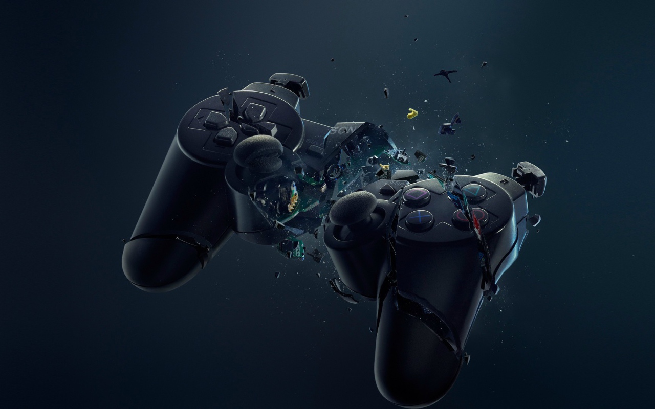 Разбитый пульт геймера