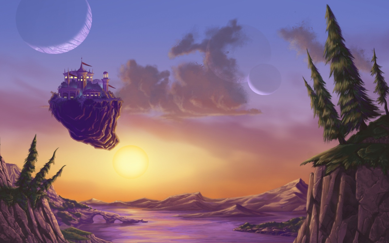 Летающий дом, фон игры Bejeweled 3