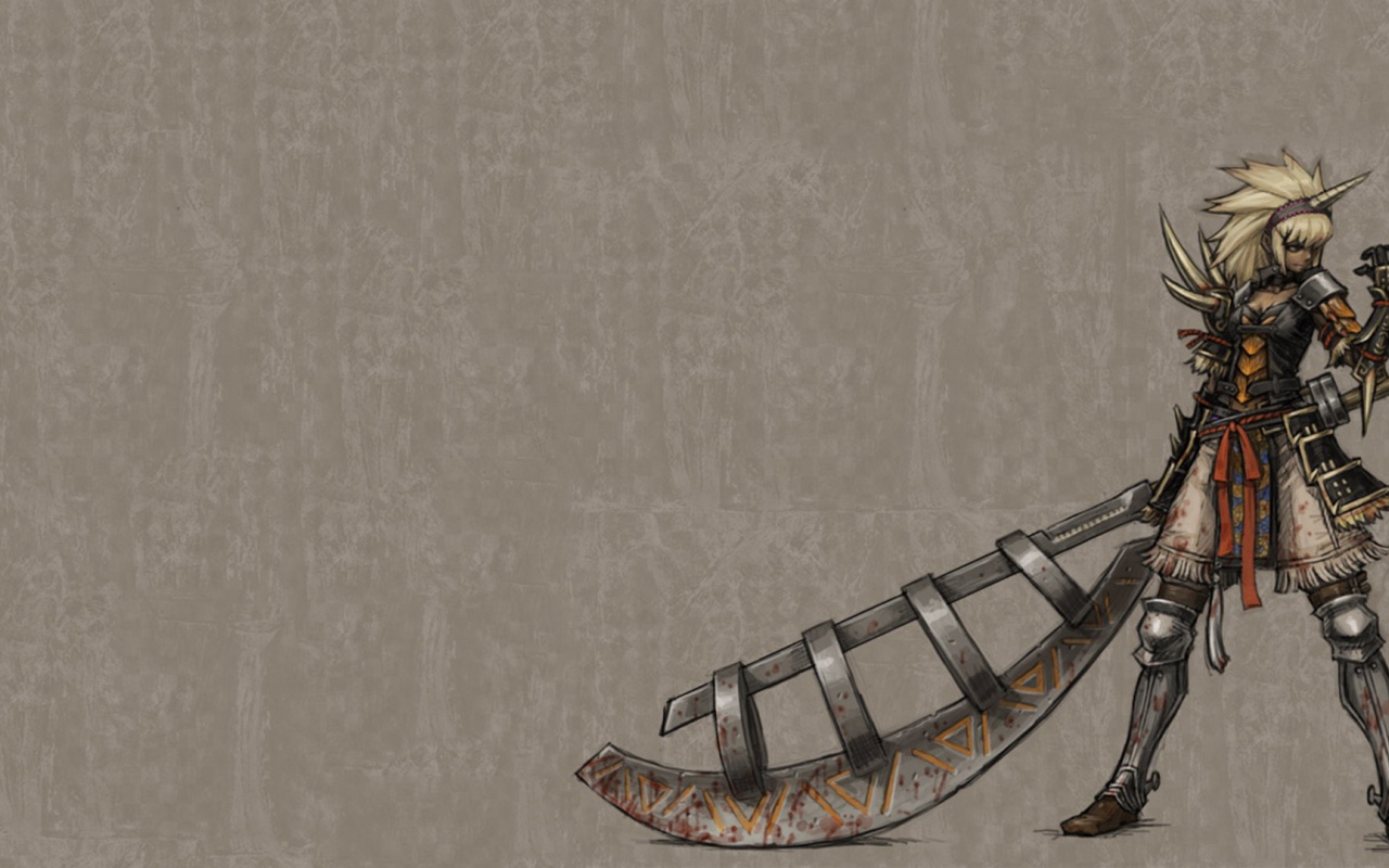 Девушка с алебардой из игры Monster Hunter