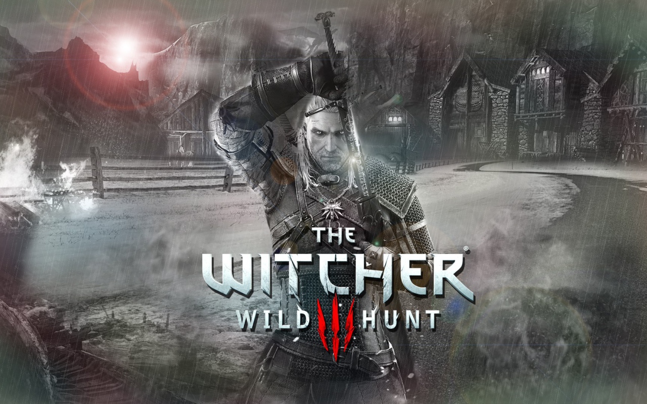 Геральд на постере игры The Witcher 3 Wild Hunt