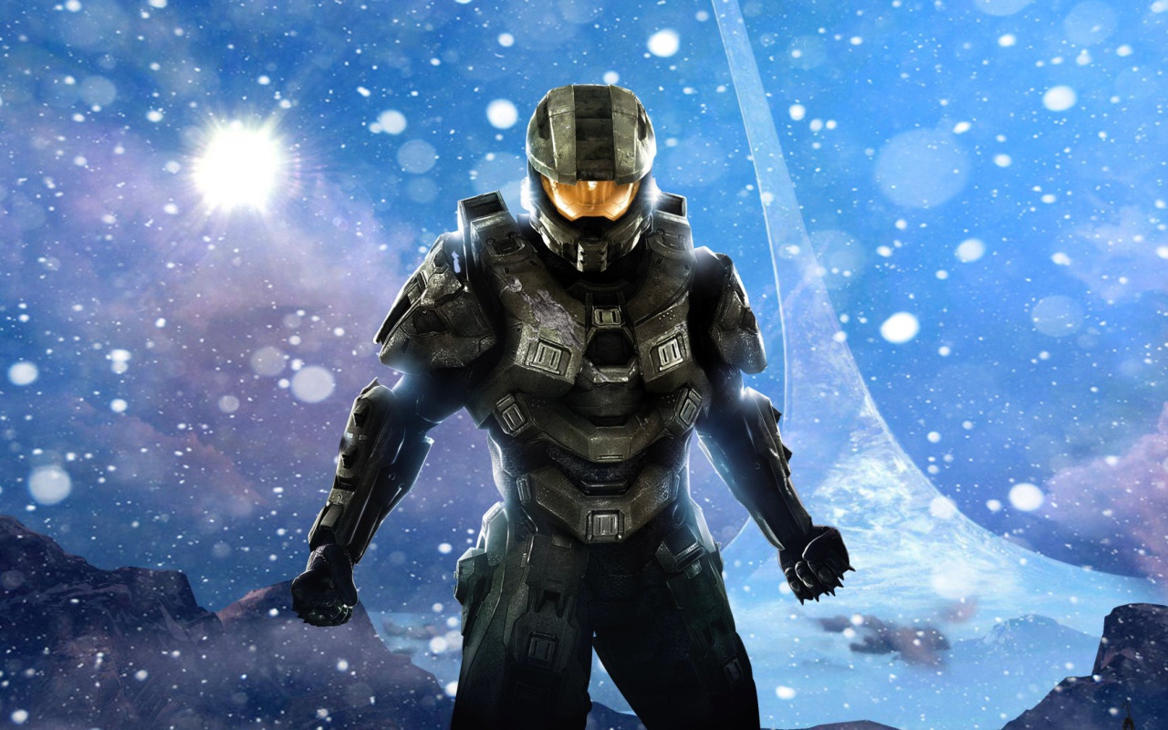 Мастер Чиф на фоне звезд