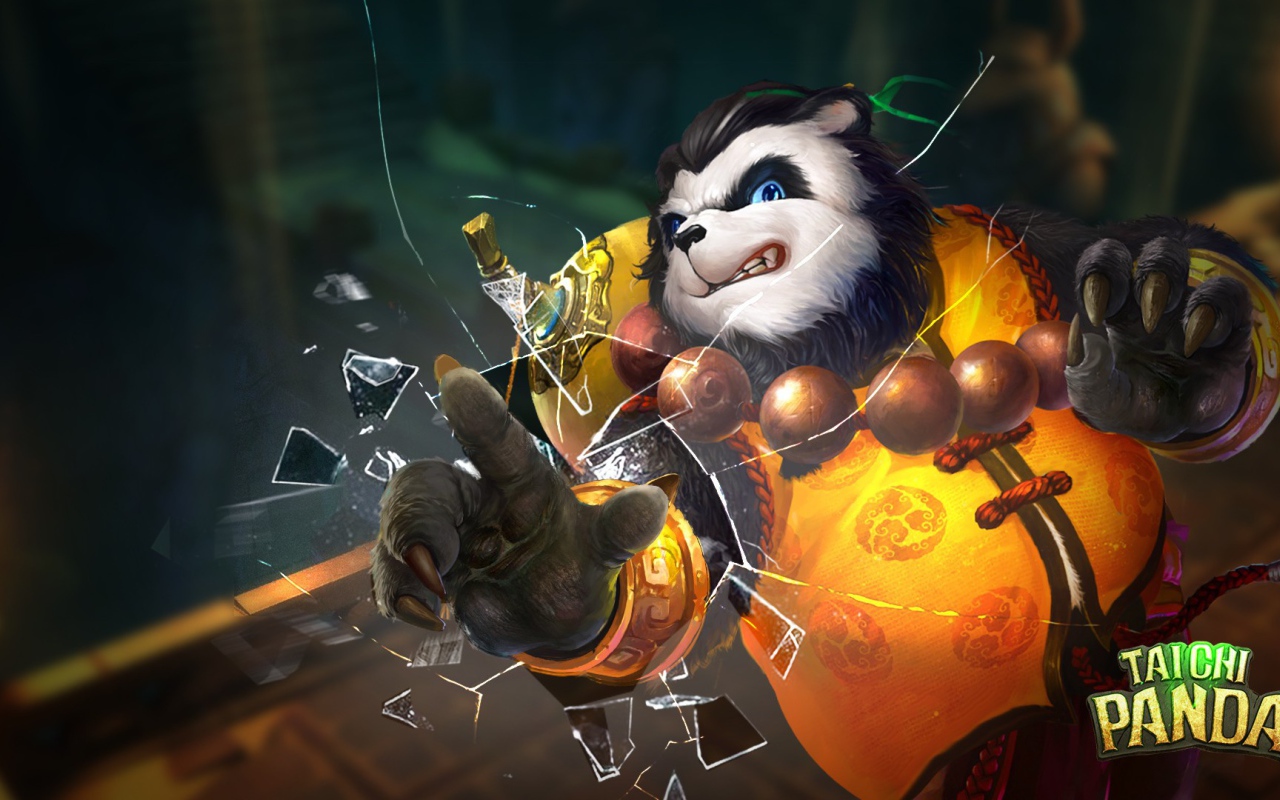 Панда разбила стекло, игра Taichi Panda