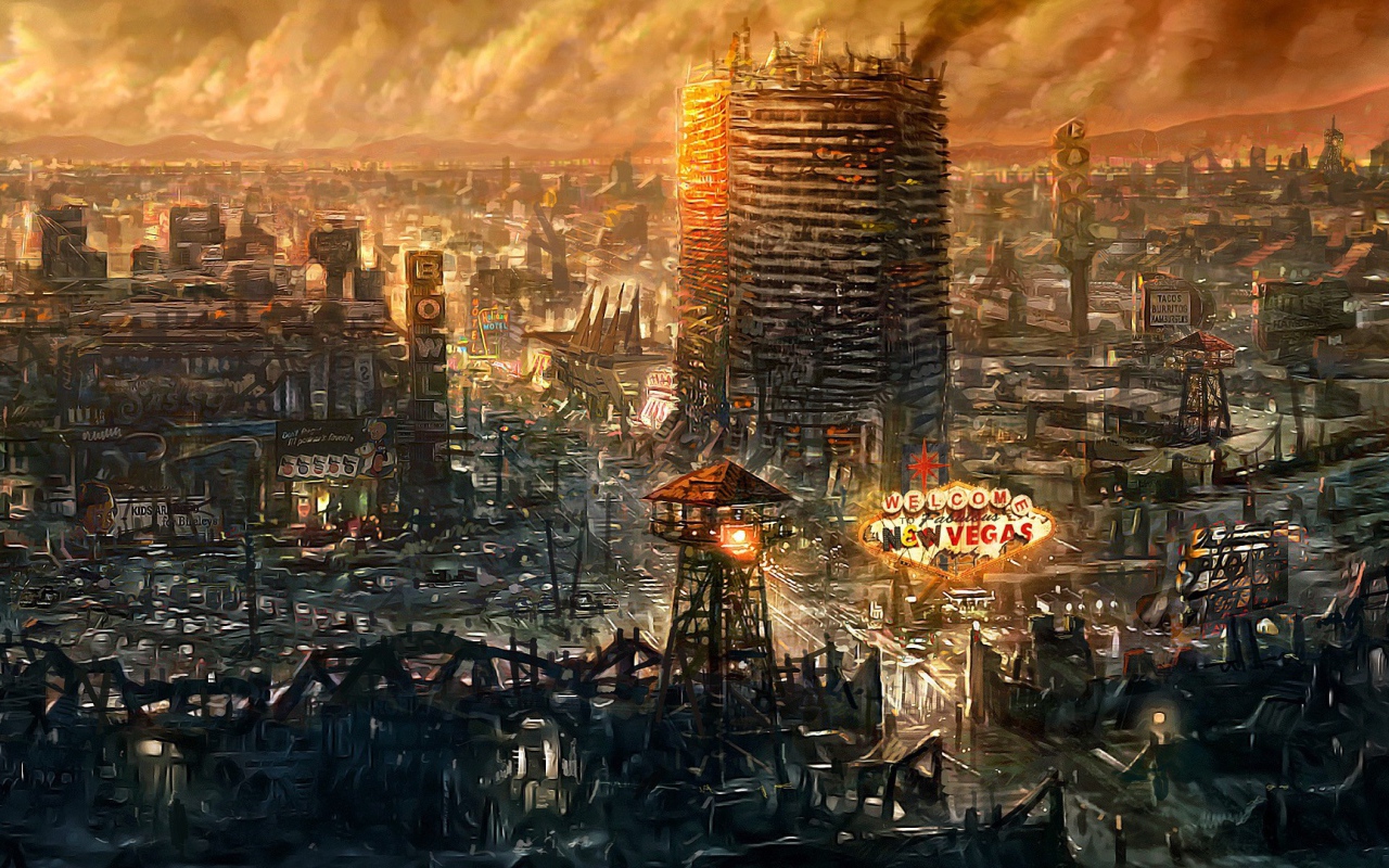 Панорама города в игре Fallout New Vegas