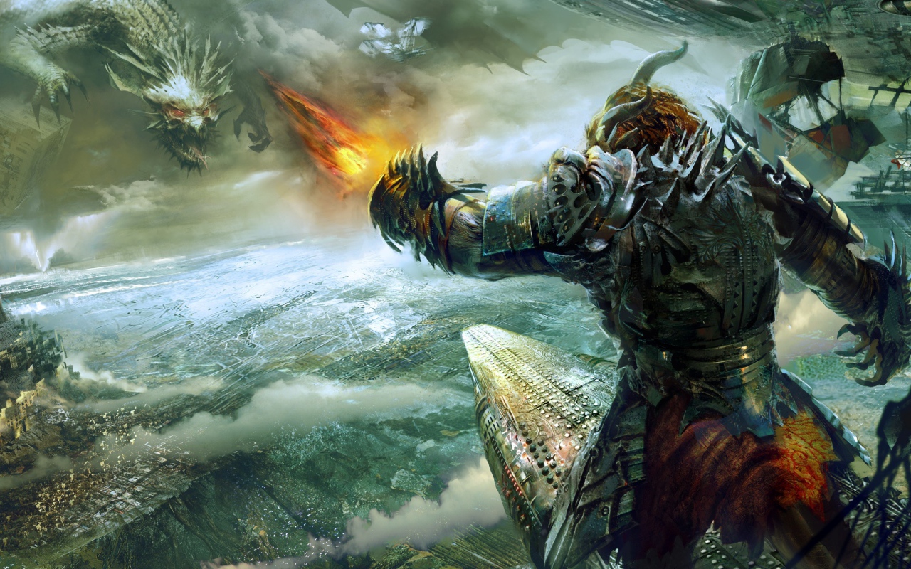 Сражение с драконами в игре Guild Wars 2