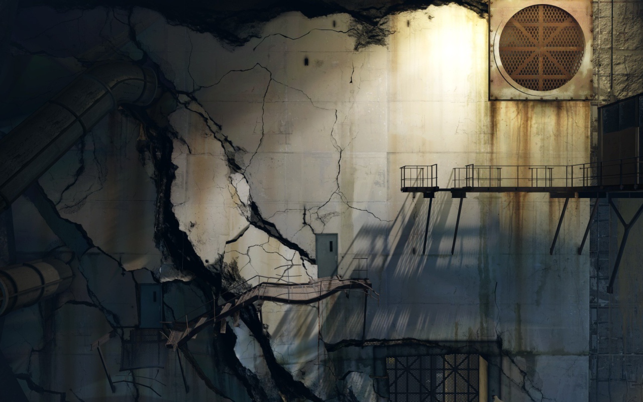 Здание старого завода, игра Portal 2