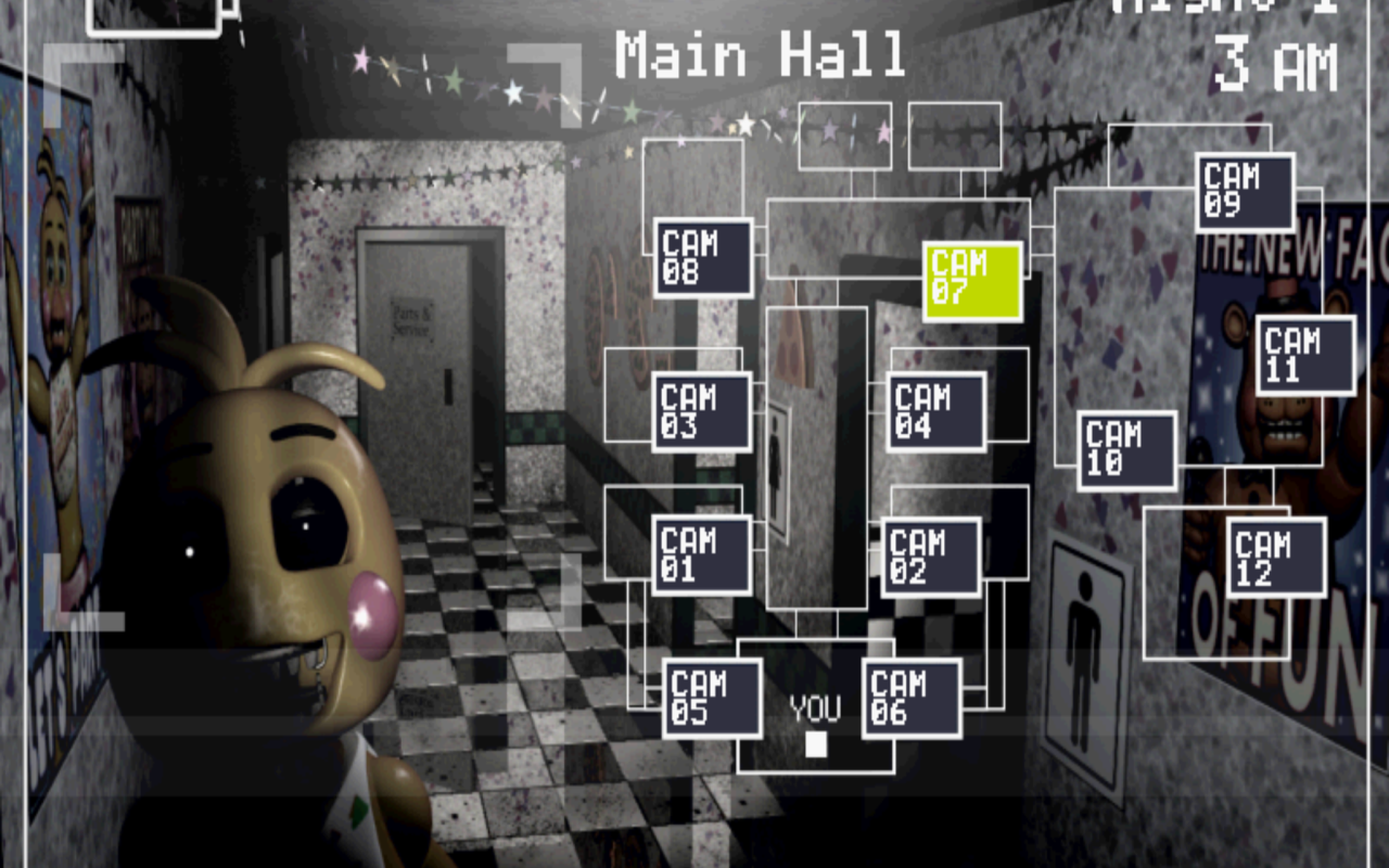 Интерфейс игры Five Nights at Freddy's