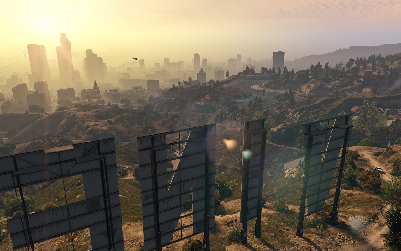 Буквы на холме над городом, игра Grand Theft Auto V