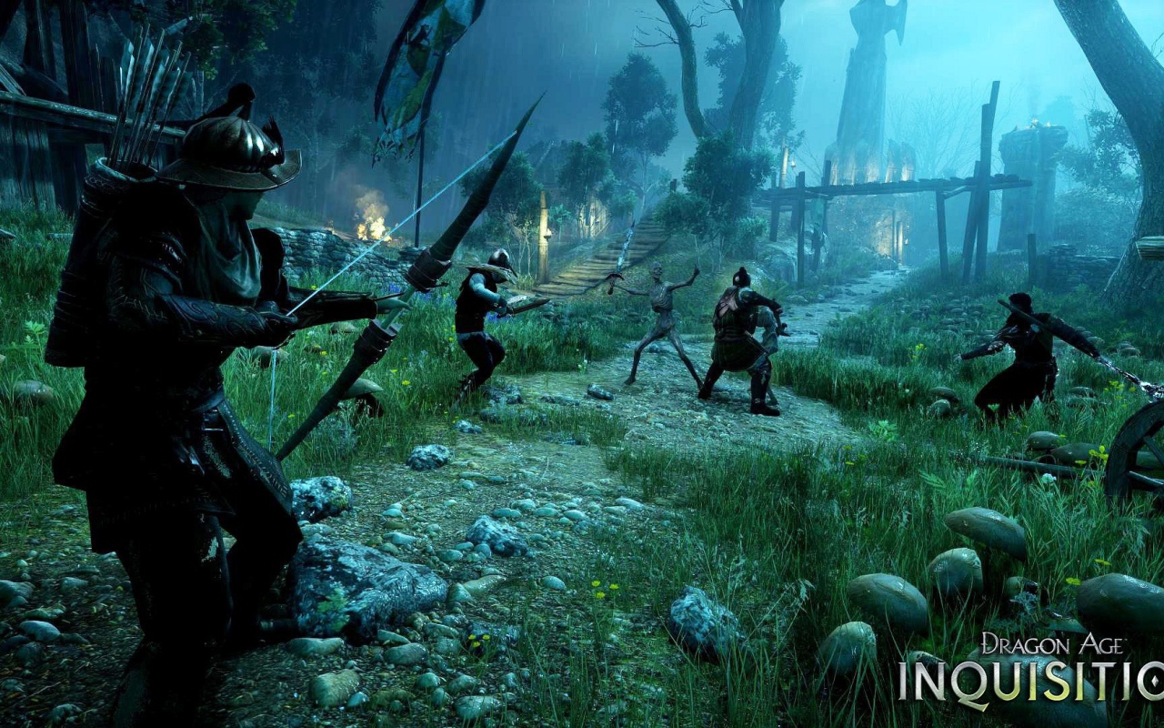 Воины идут в атаку в игре Dragon Age Inquisition