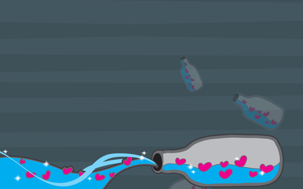 Сердечки в бутылке