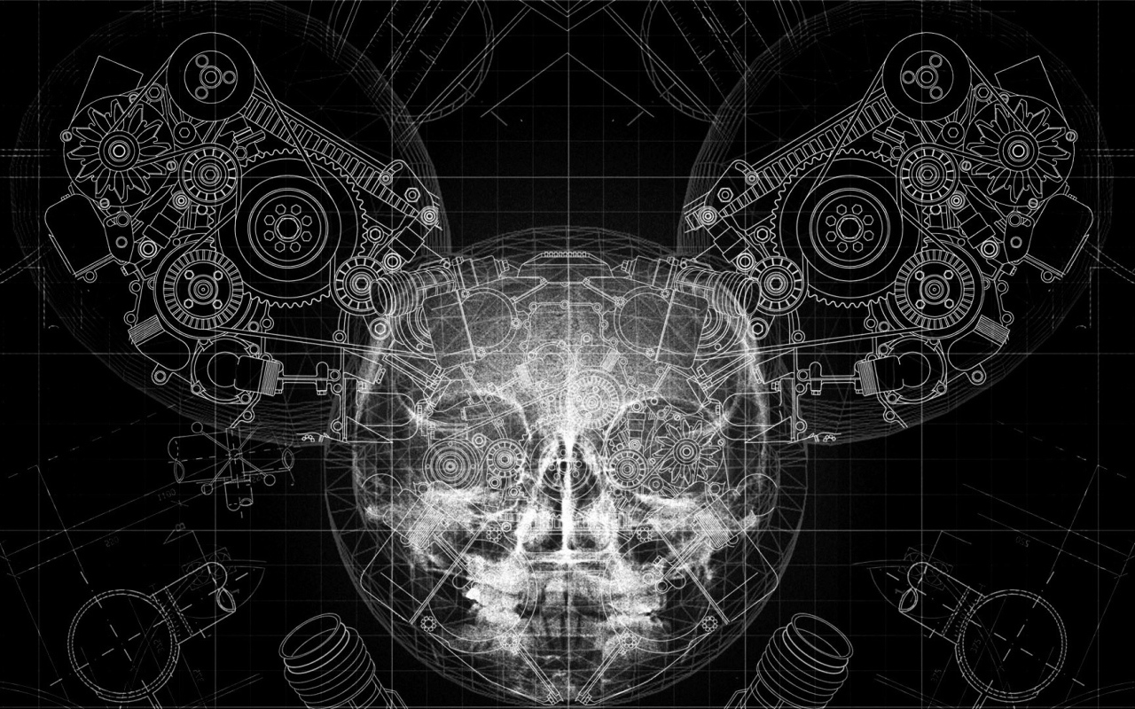 Чертеж маски диджея deadmau5