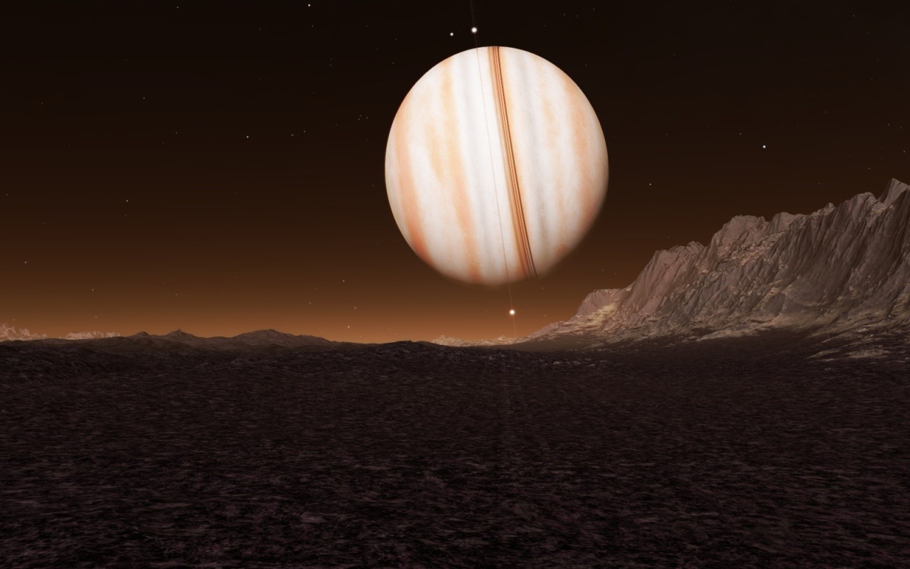 Вид на Юпитер со спутника этой планеты