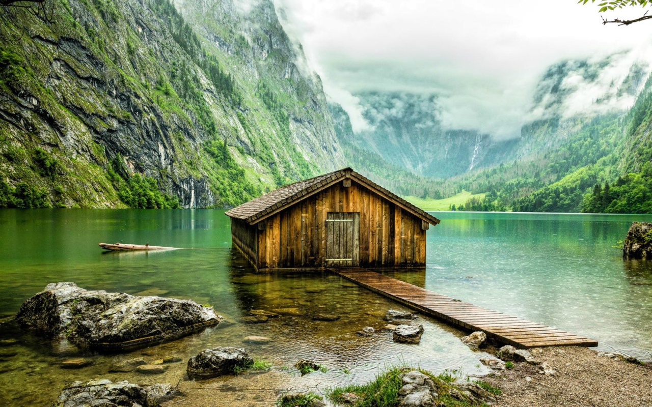 Озеро Оберси в Баварии Германия