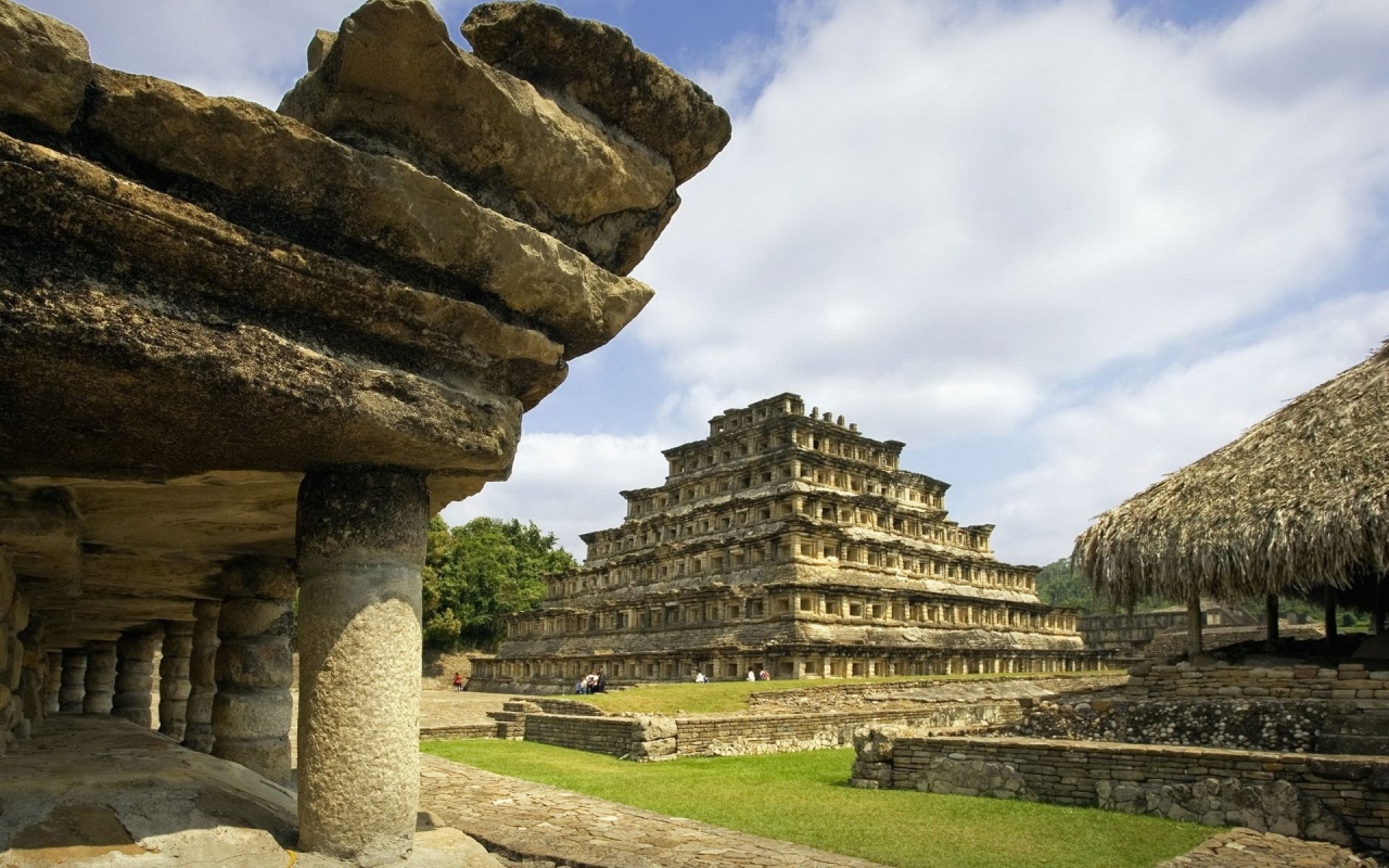 Ruins of ancient buildings in Mexico