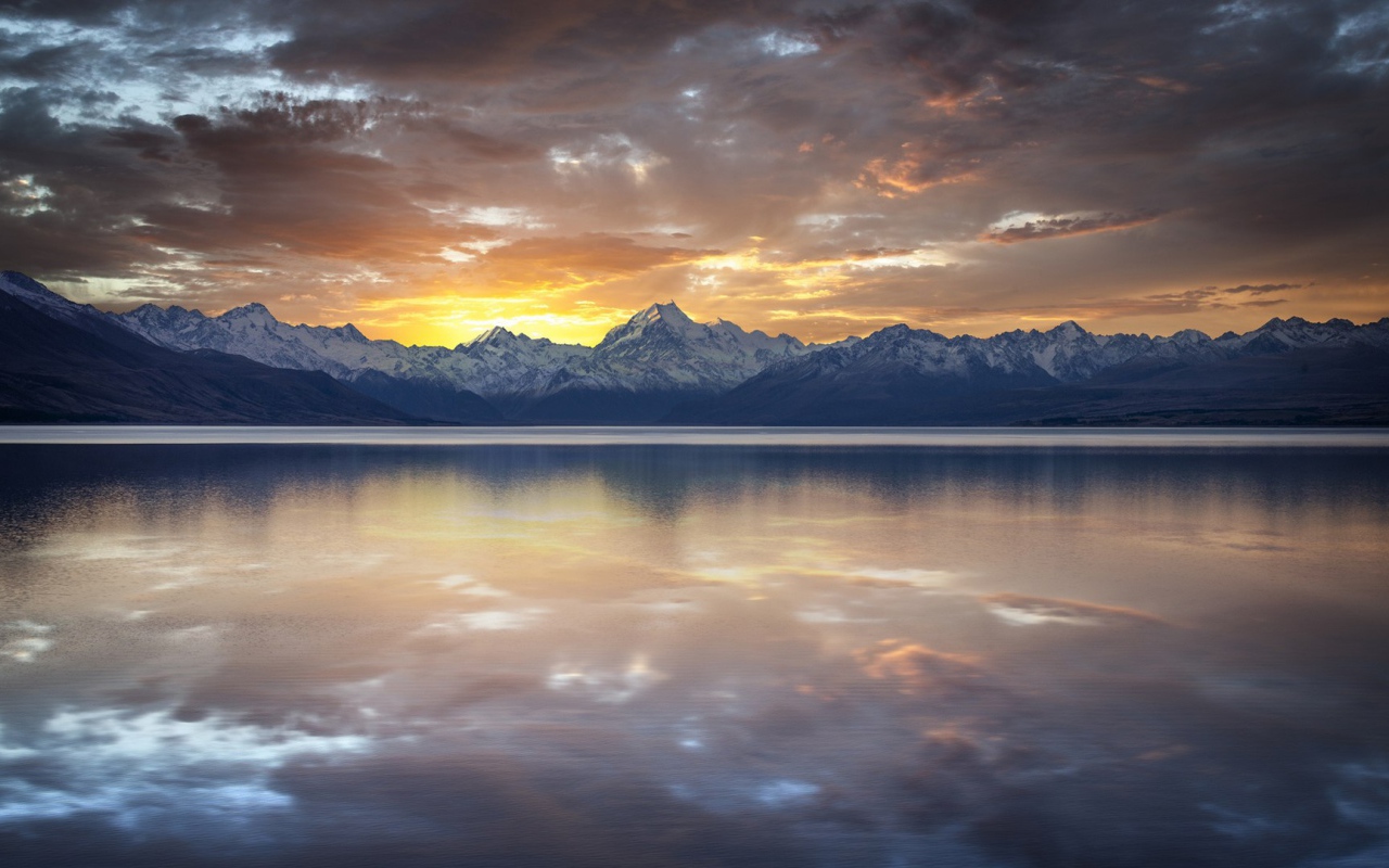 Озеро Пукаки в Новой Зеландии
