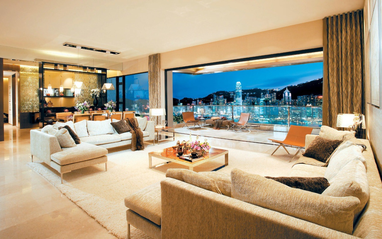 Гостиная в квартире в стиле люкс