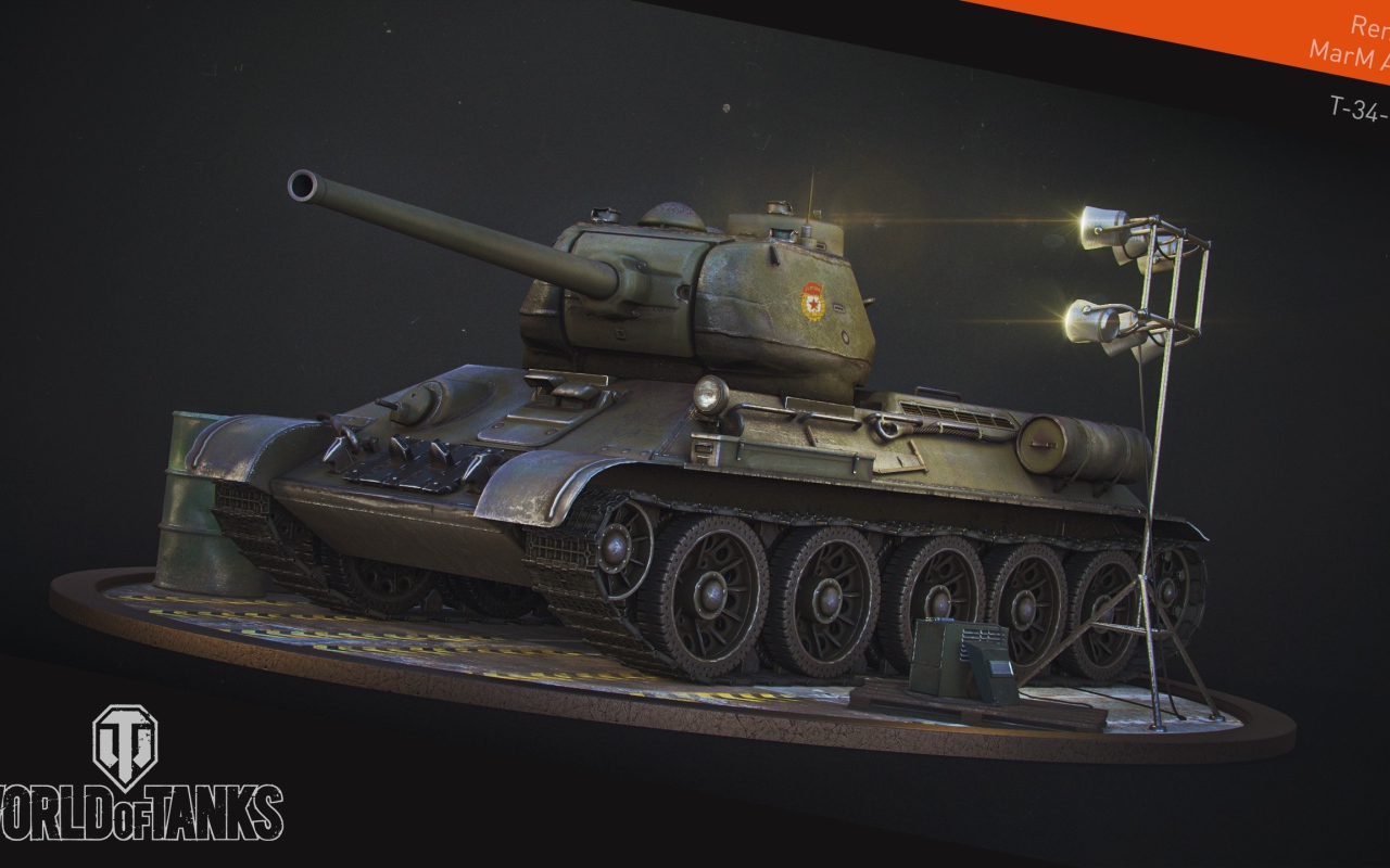 The game World of Tanks, tank T-34-85