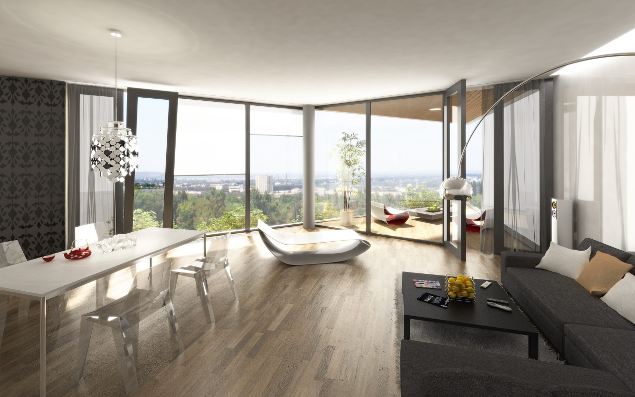 Черно белый дизайн квартиры