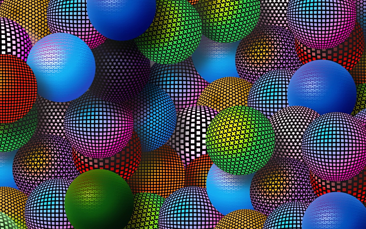 Разноцветные шарики 3D графика 