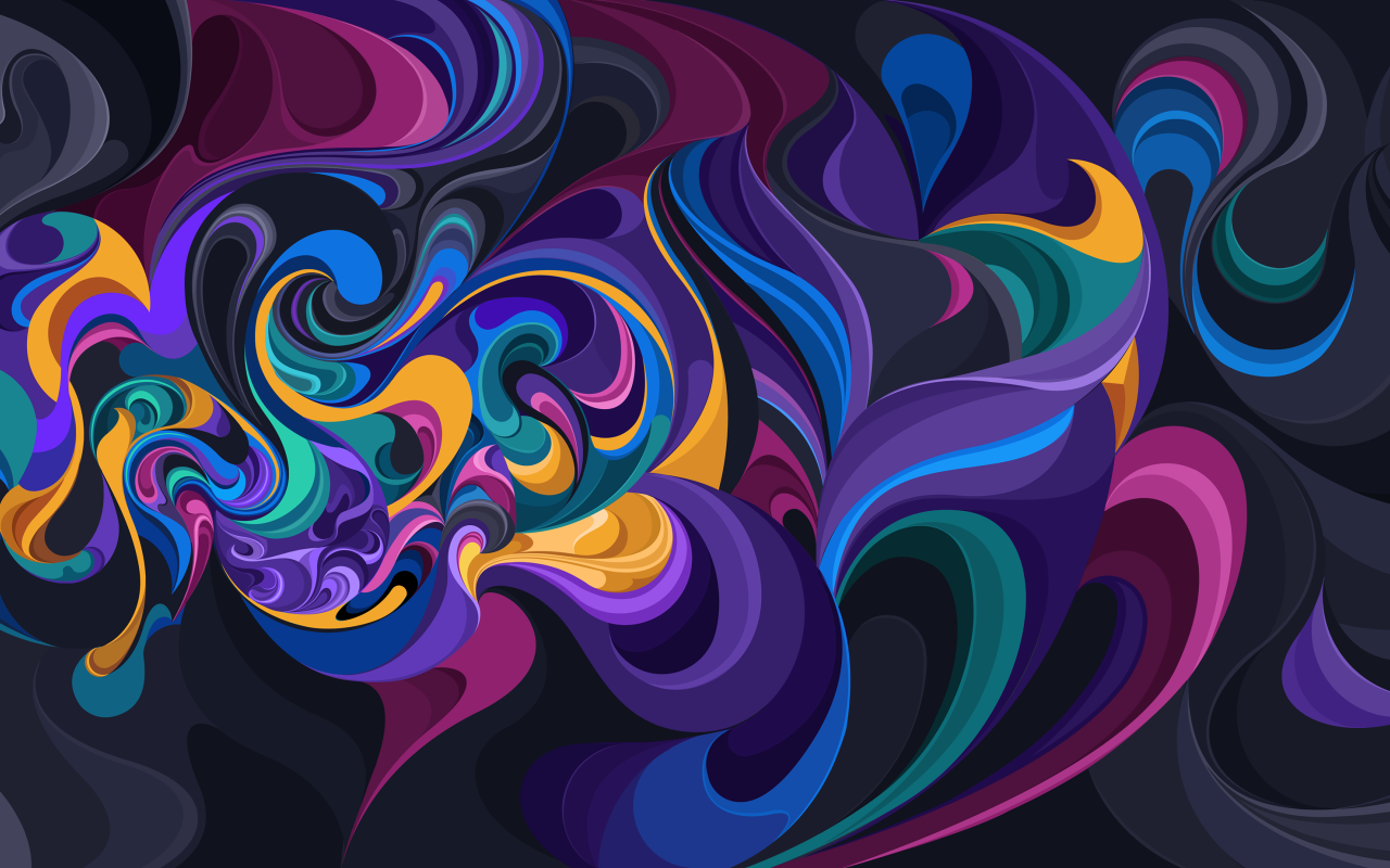 Разноцветный узорный абстрактный рисунок