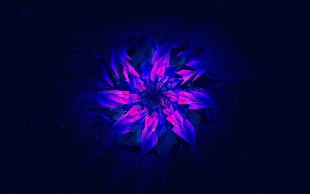 Фиолетовый абстрактный цветок на синем фоне