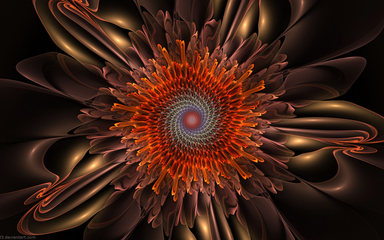 Спиральный цветок 3д рисунок 