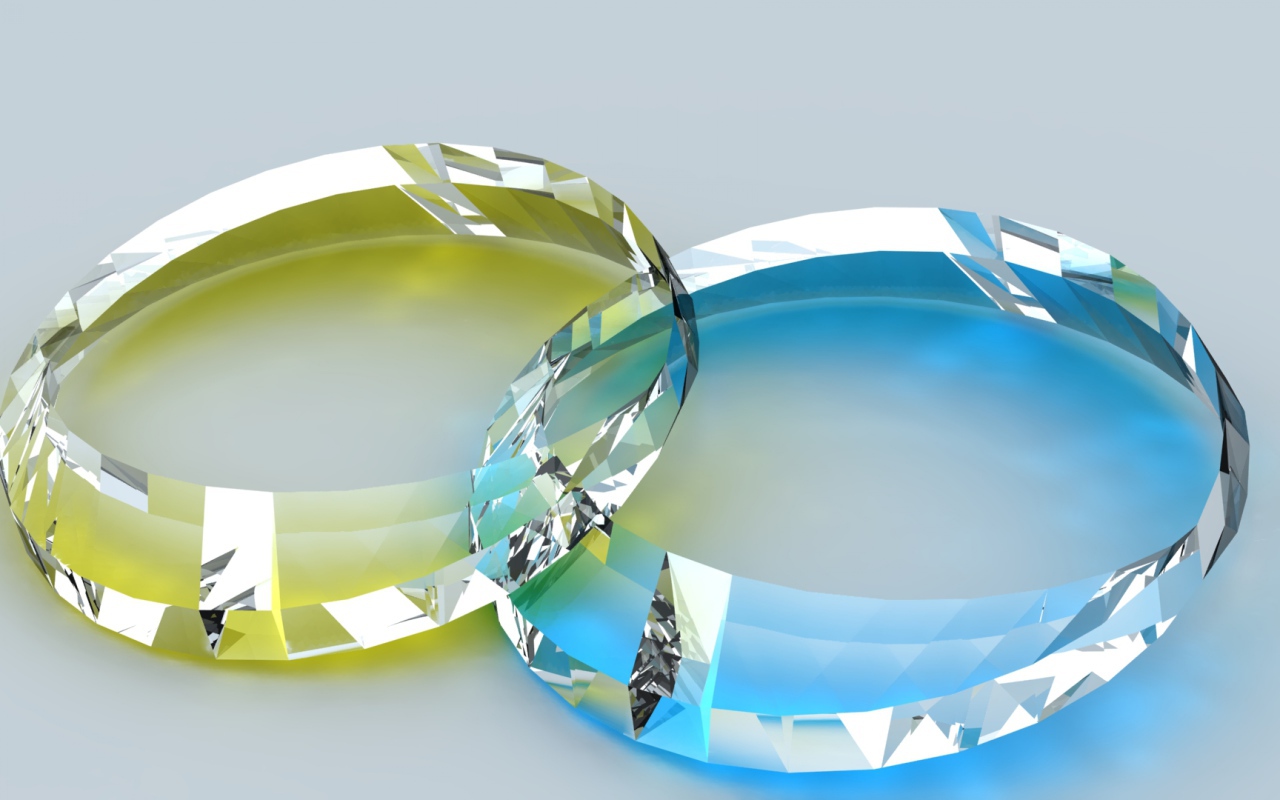 Два прозрачных драгоценных камня 3д графика 