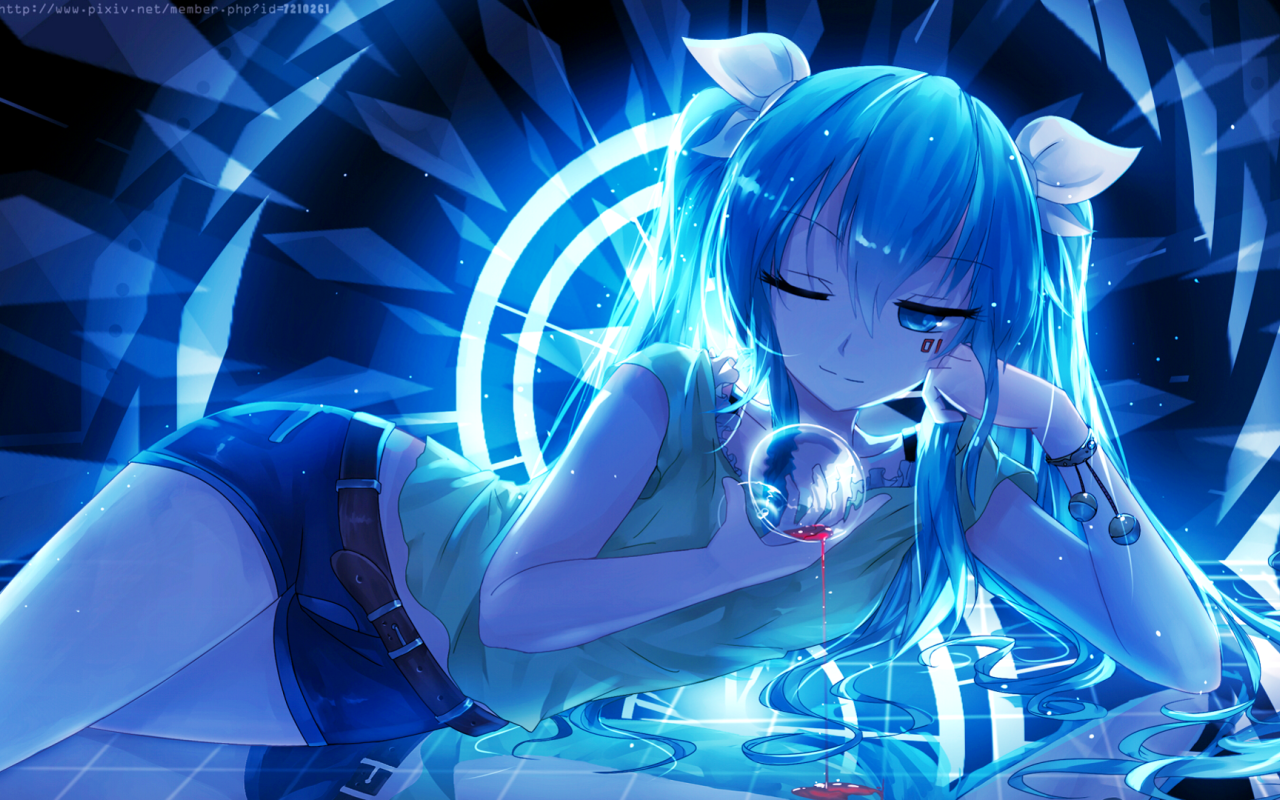 Девушка  Мику Хацунэ аниме Вокалоид 