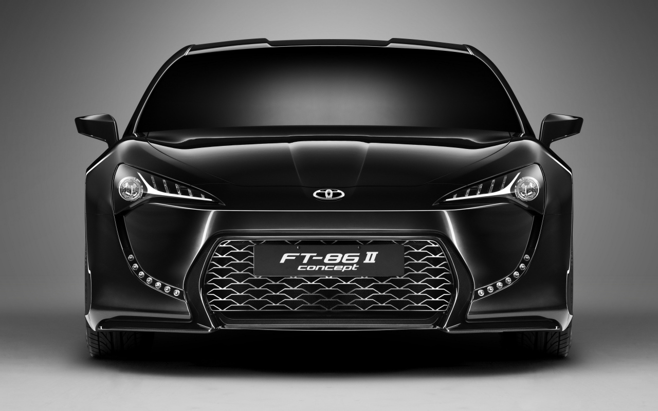 Черный автомобиль Toyota FT-86 II Concept вид спереди