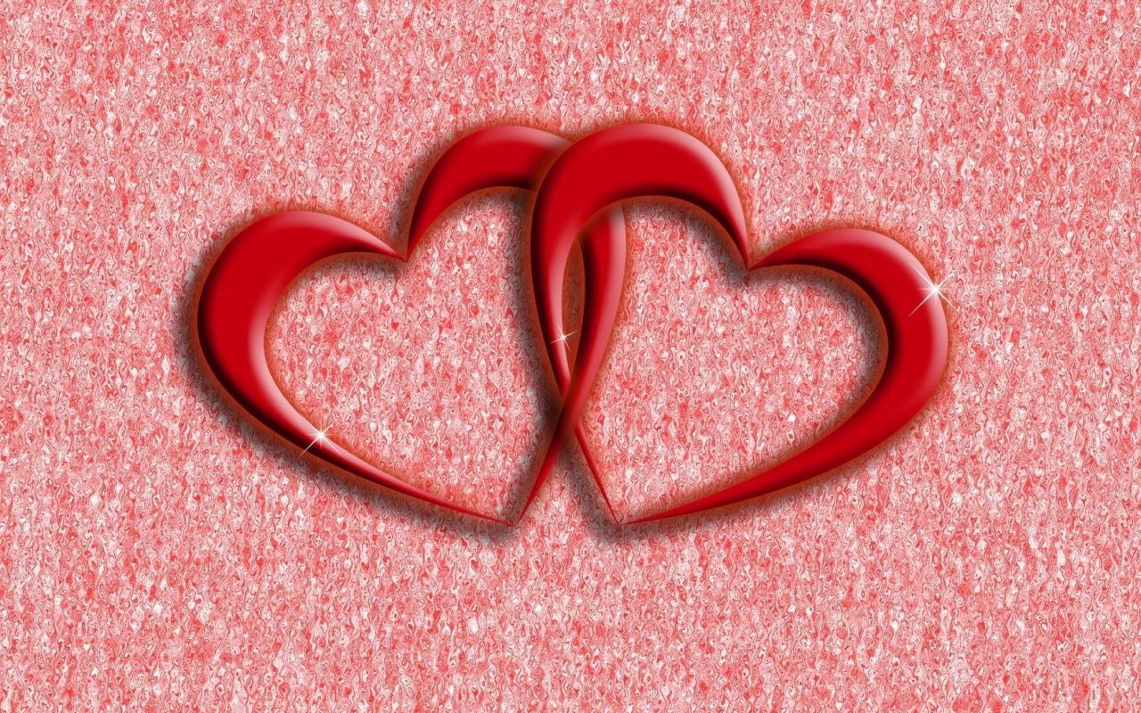 Переплетенные красные сердца 