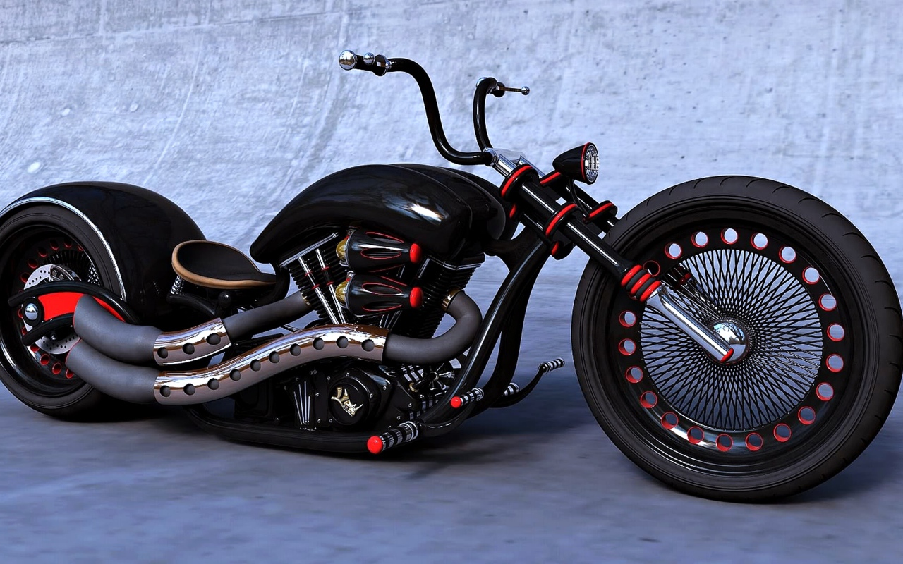 Stylish black motorcycle Harley-Davidson