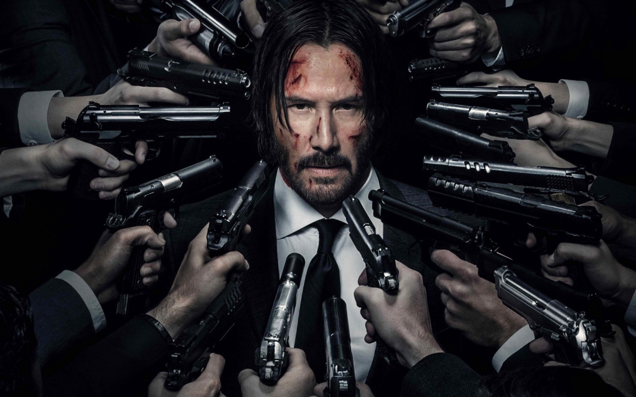 Киану Ривз под прицелом фильм Джон Уик 2 