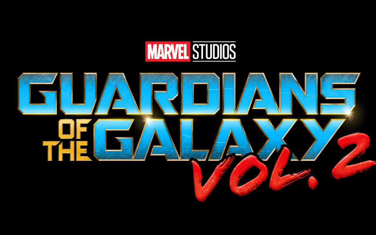 Логотип фильма Стражи Галактики Том 2 на черном фоне 