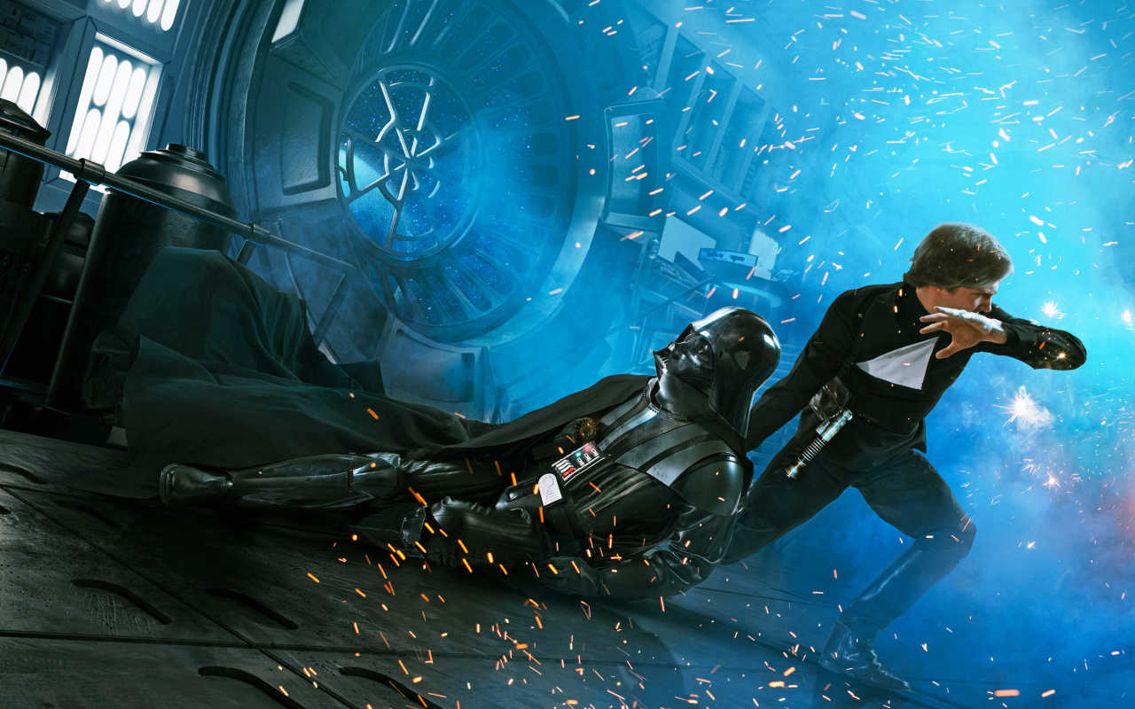 Люк Скайуокер спасает Дарта Вейдера фильм Звездные войны 