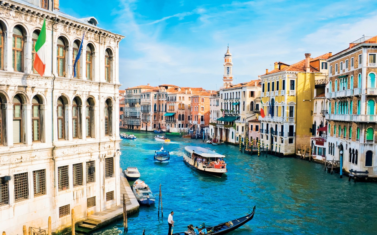 Канал города Венеция, Италия 