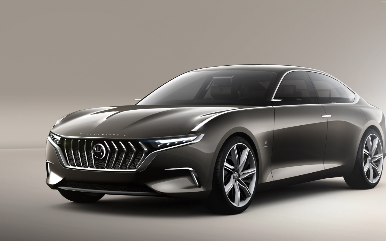 Электрический автомобиль  Pininfarina Hybrid Kinetic H600,  на сером фоне