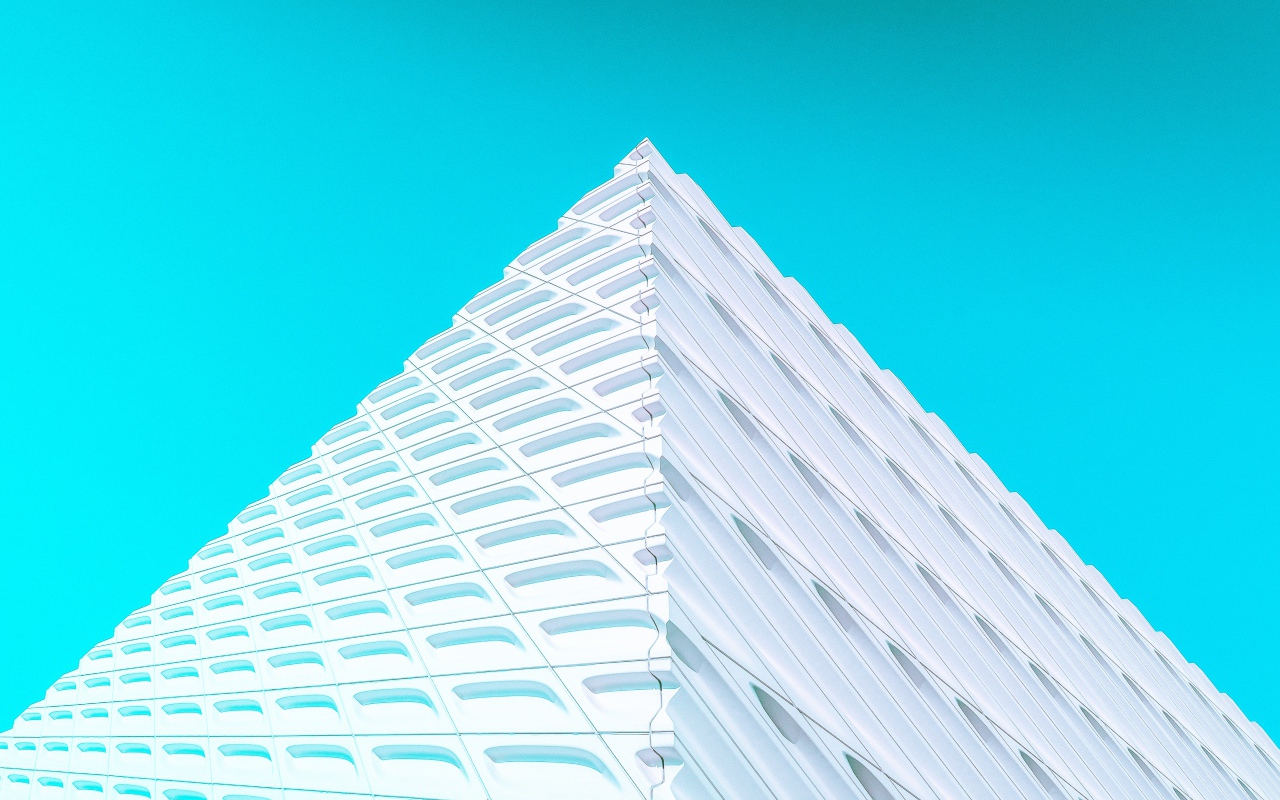 3d pyramid on a blue background