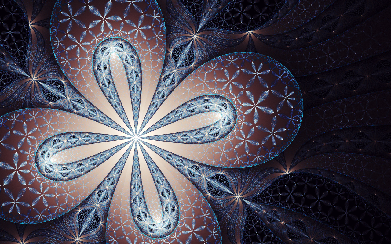 Beautiful fractal flower drawing, 3d graphics
