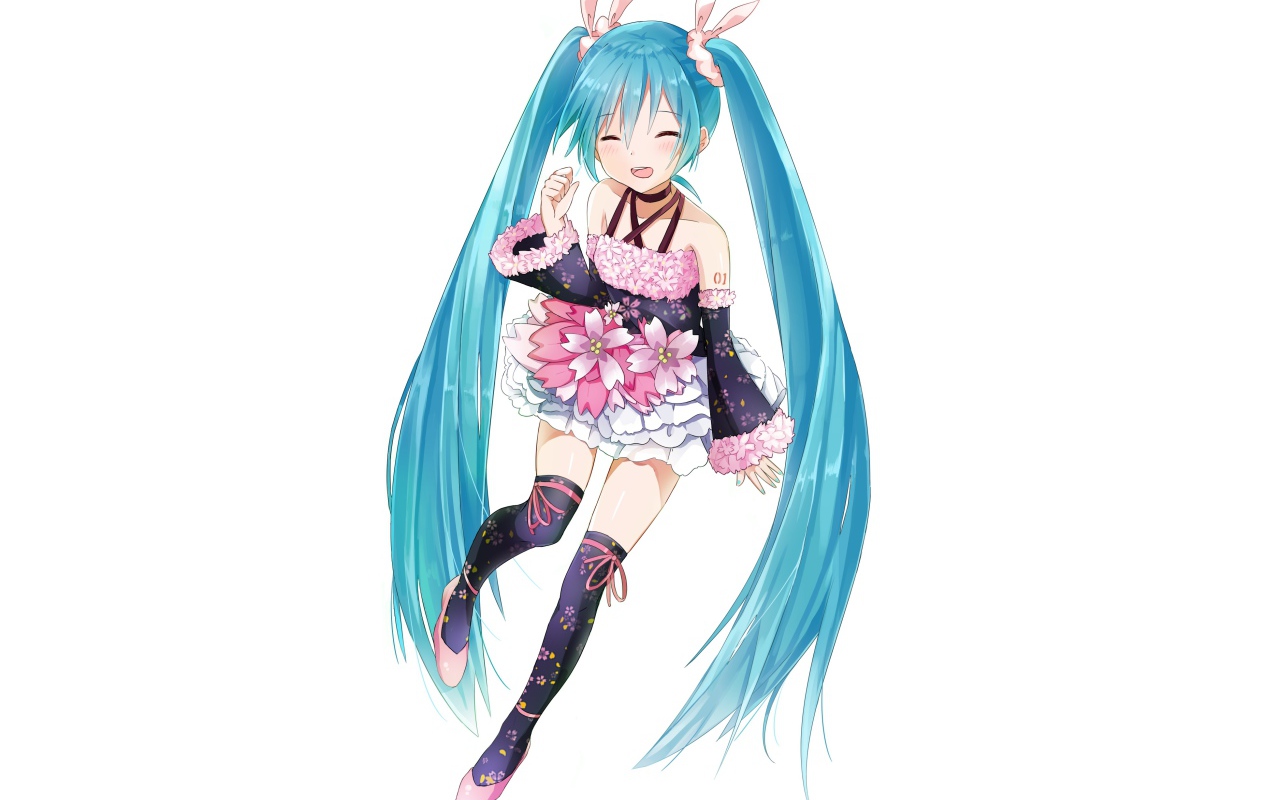 Girl with blue hair Hatsune Miku anime Vocaloid