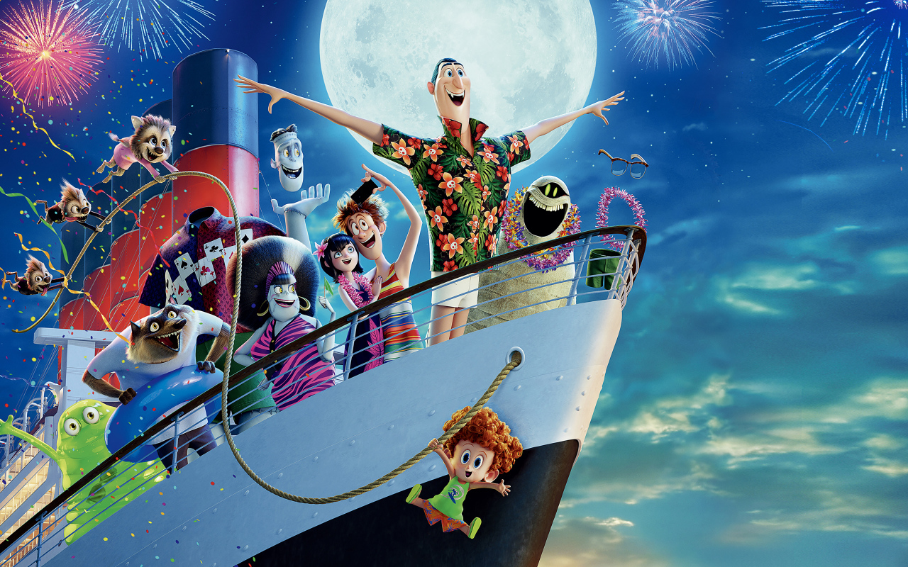 Герои мультфильма Монстры на каникулах 3. Море зовёт на корабле