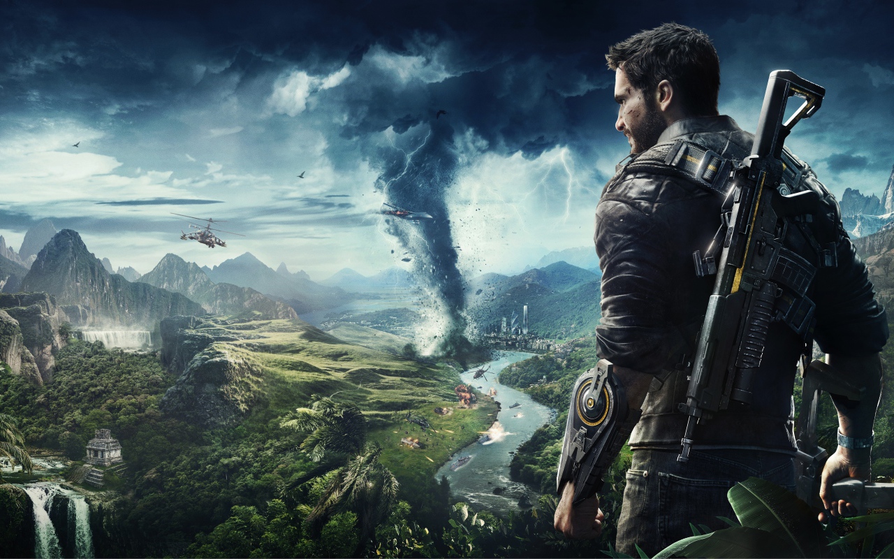 Frame of the computer game Just Cause 4, 2018