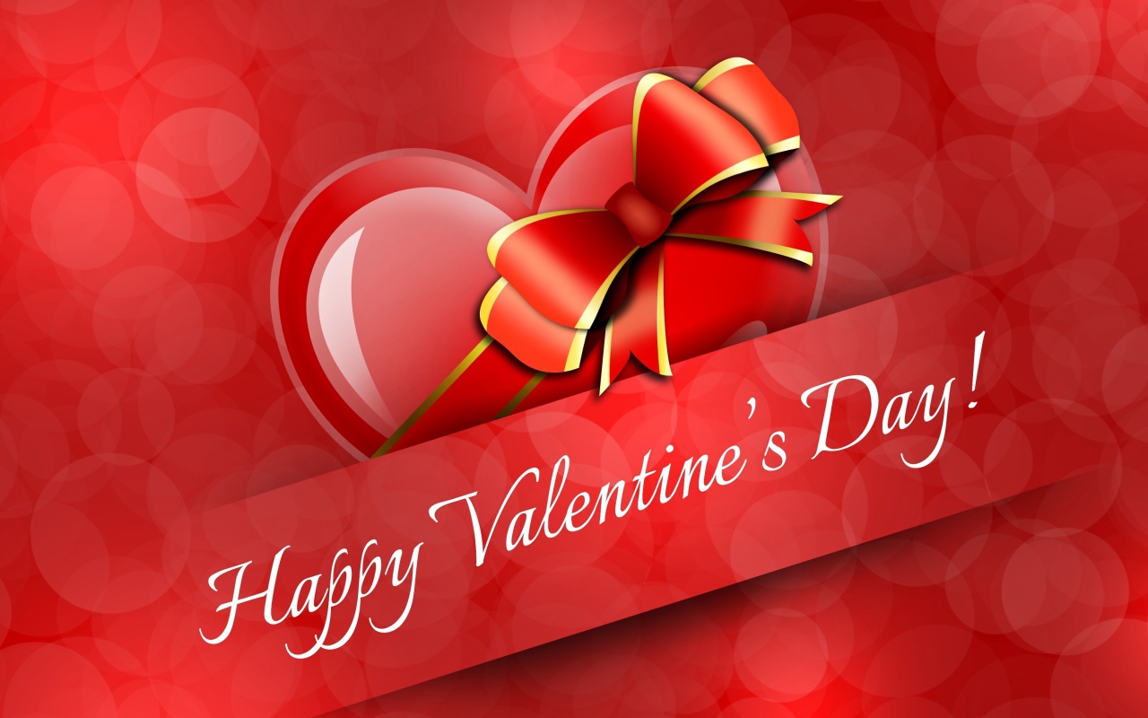 Открытка на красном фоне на День Святого Валентина