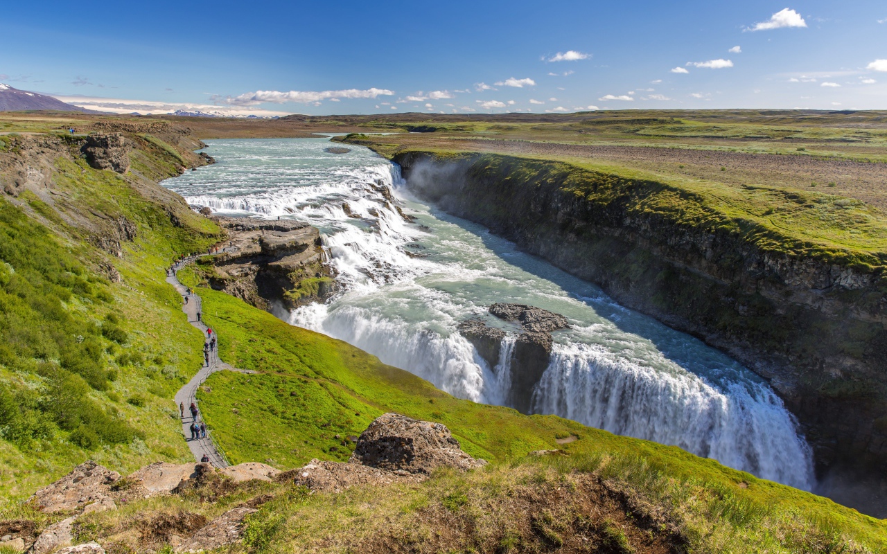 Quick waterfall Güdlfoss, Iceland