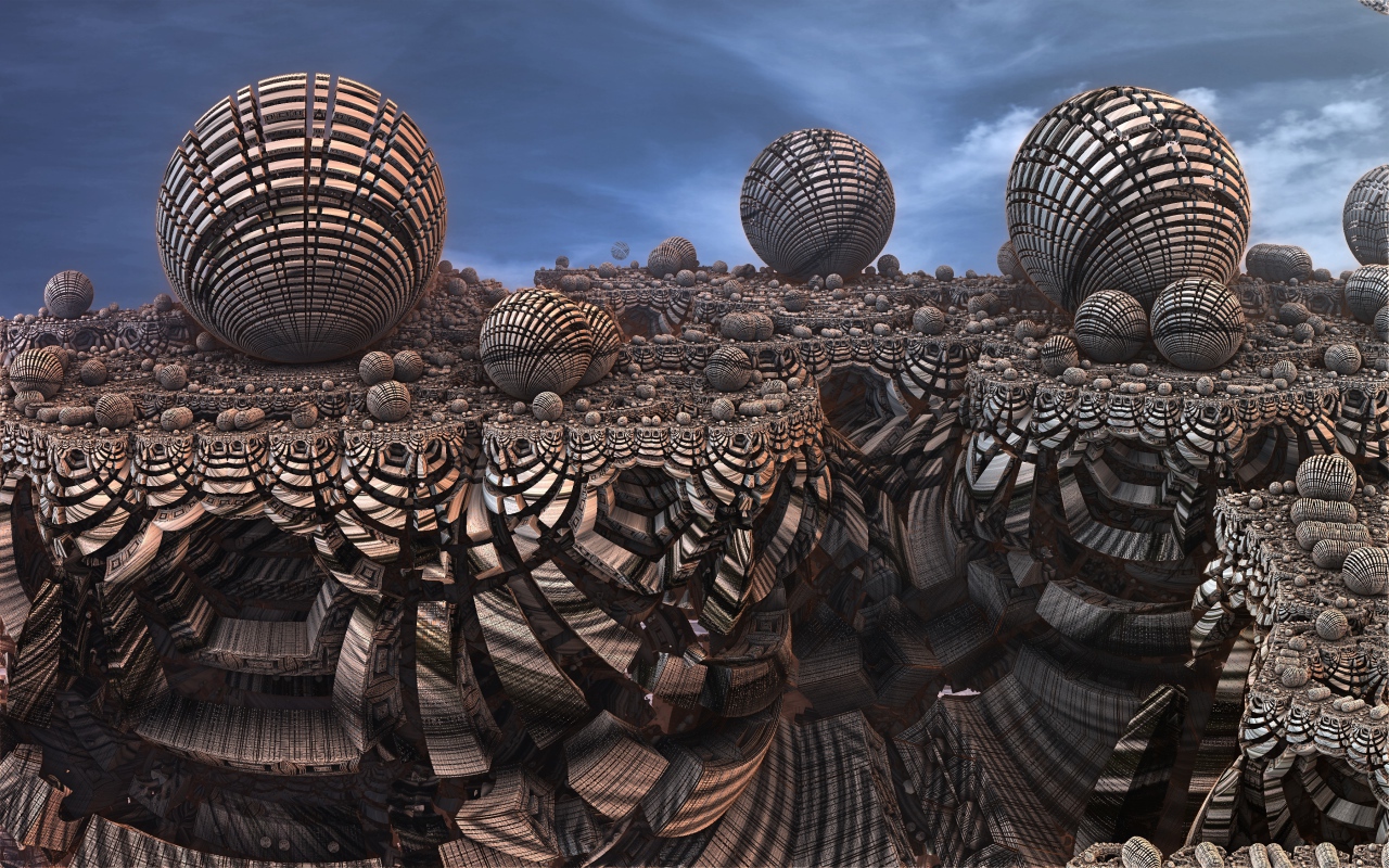 Шары на необычной поверхности 3д графика