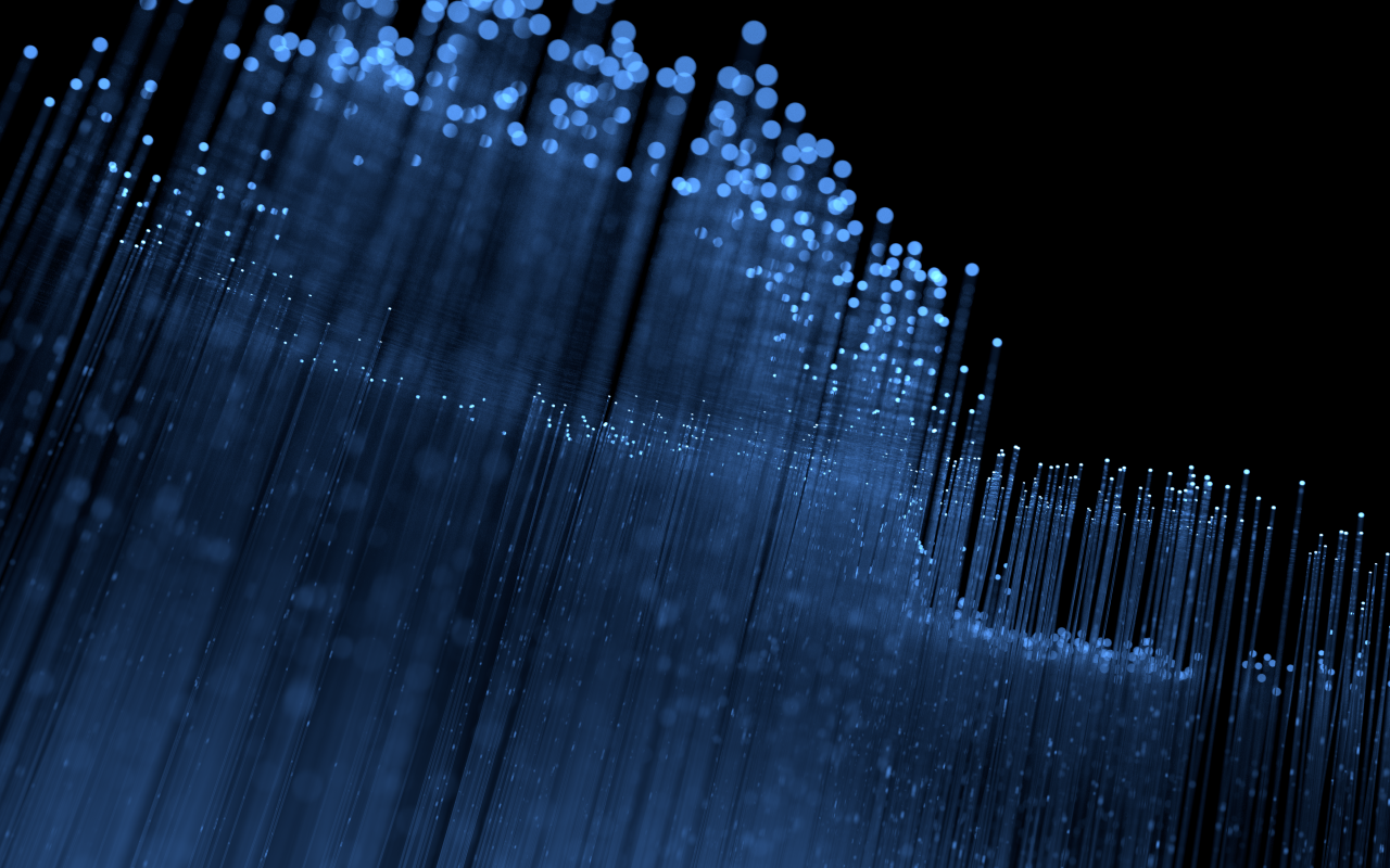Голубые неоновые линии на черном фоне
