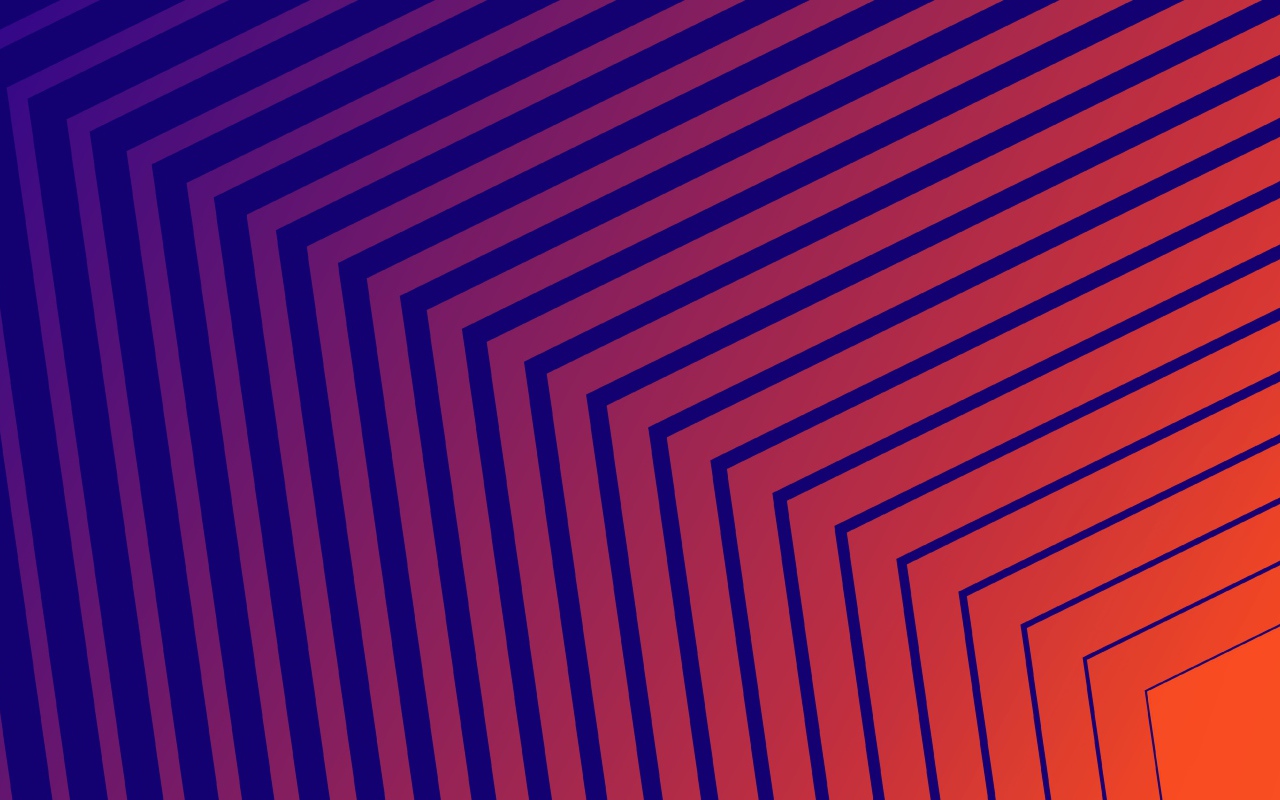 Разные голубые и оранжевые линии 3д графика