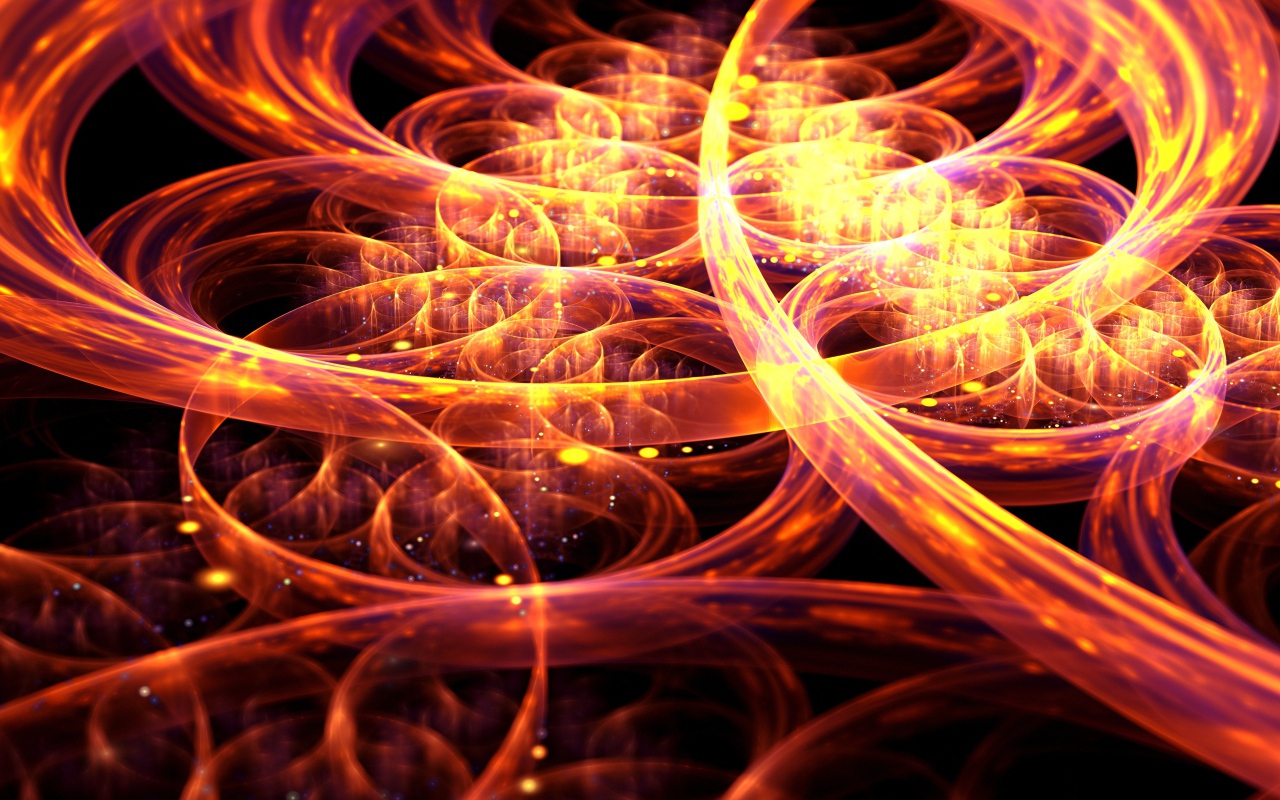 Фрактальные яркие круги разного размера