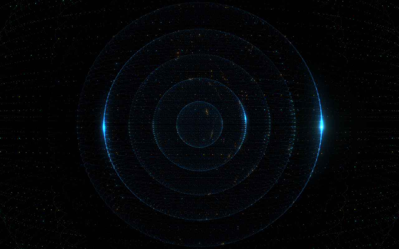 Неоновые круги на черном фоне 