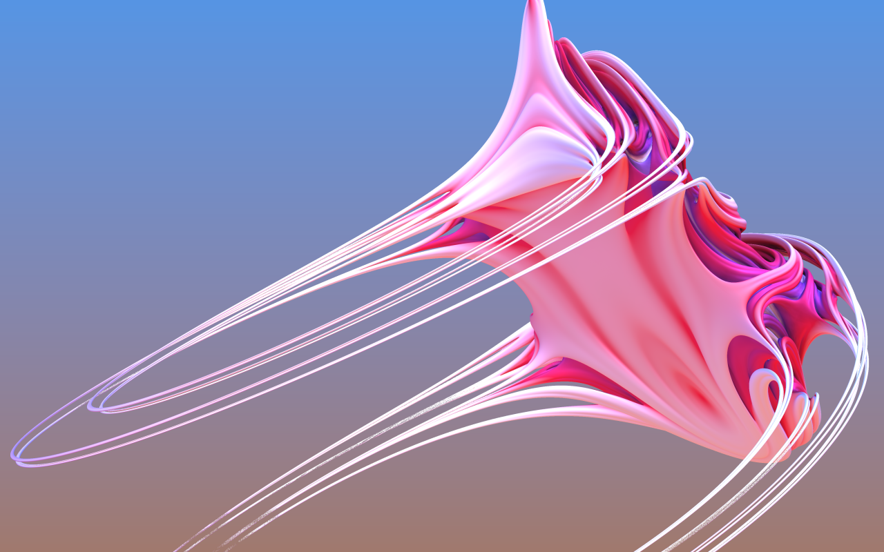 Розовый абстрактный рисунок на голубом фоне