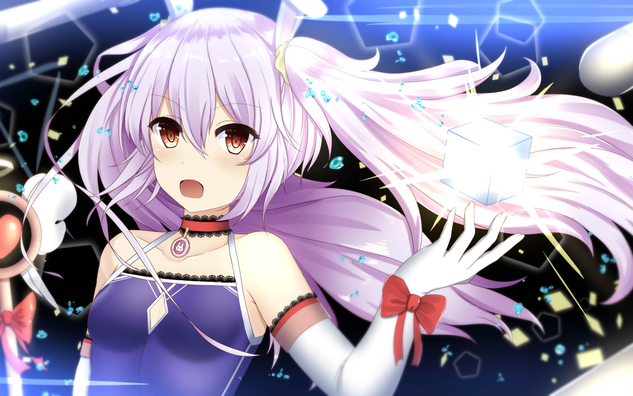 Красивая девушка с  сиреневыми волосами, аниме Azur Lane