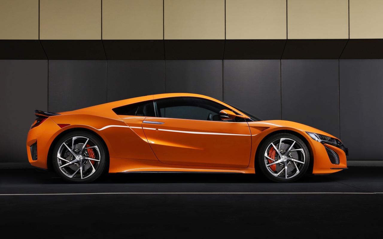 Стильный новый автомобиль Honda NSX 2019 года вид сбоку